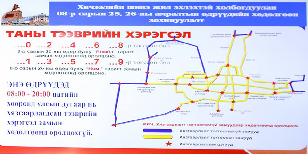 Маргааш тэгш тоогоор төгссөн автомашин замын хөдөлгөөнд оролцоно