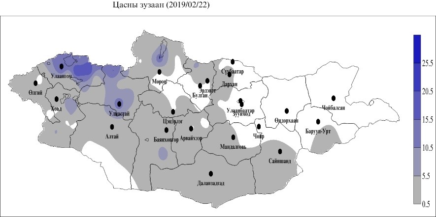 Зарим нутгаар цас орно